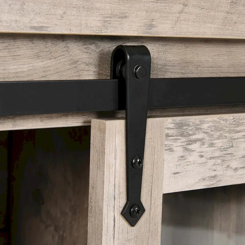 Credenza buffet con ante scorrevoli stile fienile da 53, portabottiglie e mobile contenitore per cucina