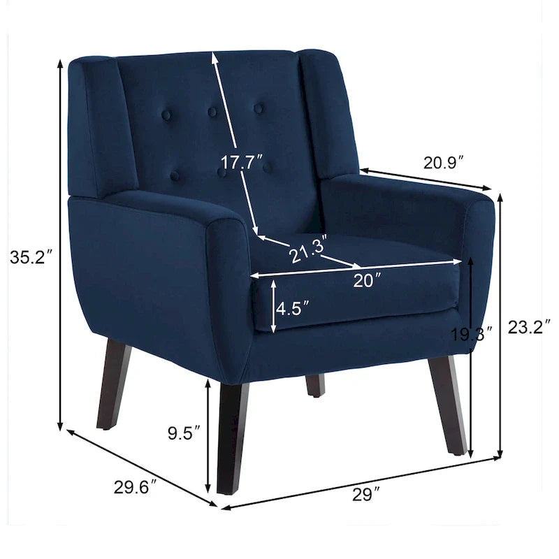 Set van 2 fluwelen fauteuils met armleuningen voor de woonkamer
