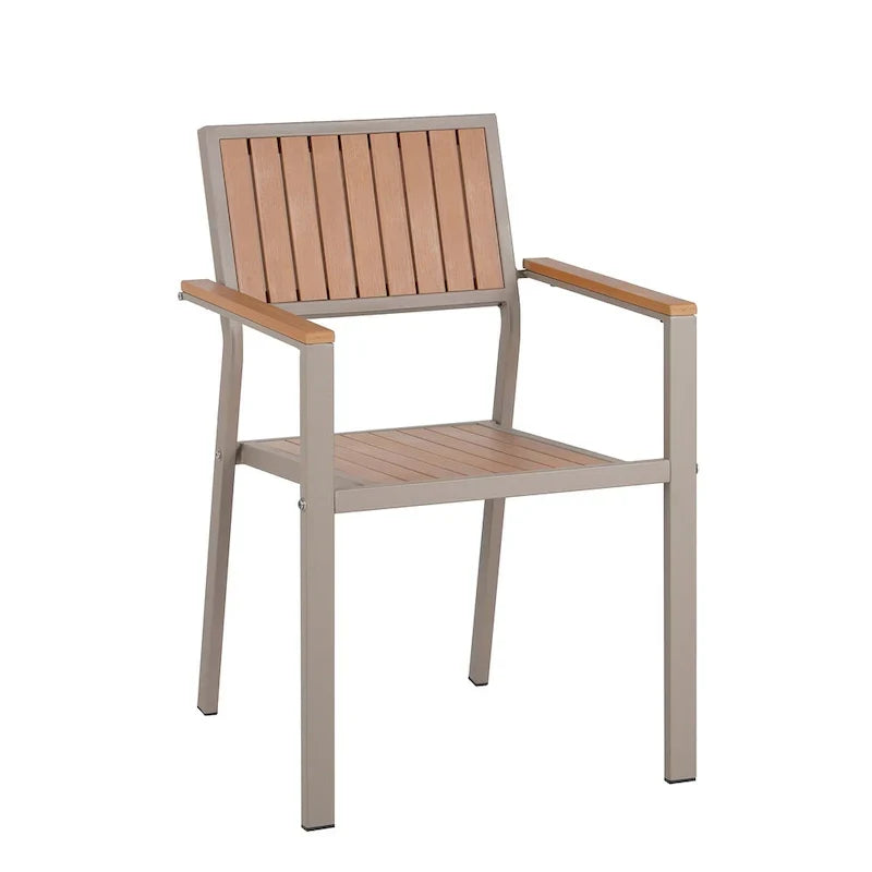 7-delige uitschuifbare eethoek voor buiten met uitschuifbare tafel en 6 stoelen met armleuningen