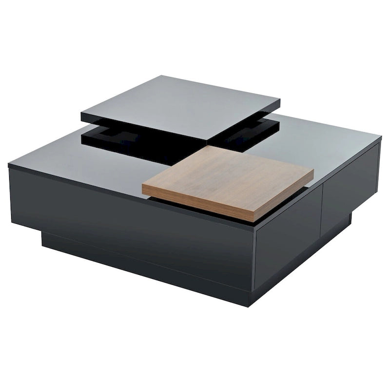 Tavolino da salotto quadrato moderno in legno