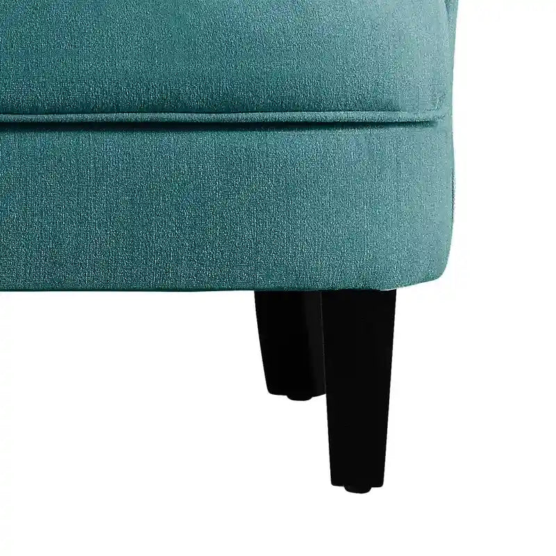 Poltrona decorativa Moser Bay Mignon in velluto/lino, larga 30, con schienale alto e bottoni