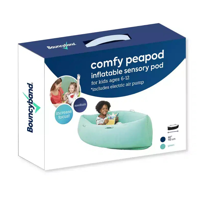 Bouncyband Comfy Hugging Peapod, cocon sensoriel, 60, pour les 6 à 12 ans, jusqu’à 3-51 de haut, vert