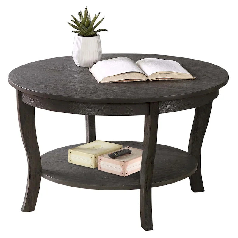 Tavolino rotondo Convenience Concepts American Heritage con ripiano