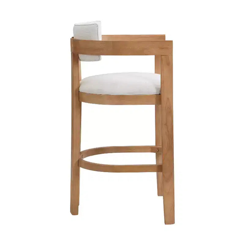 Tabouret de bar rembourré en hévéa Christopher Knight Home Peyton avec dossier ouvert incurvé (lot de 2)