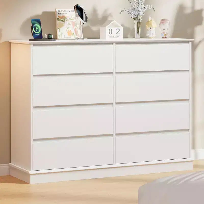 8-Drawer Storage Cabinet, Chest of Drawers with Deep Drawers, Large Wide-Top Closet for Living Room, Hallway, Childrens Room