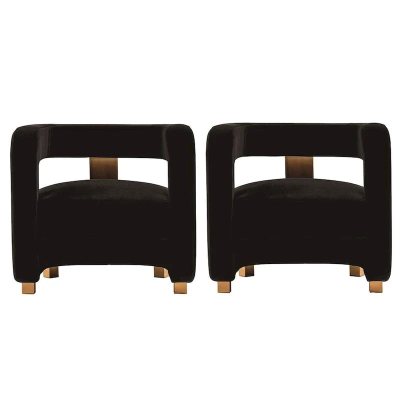 Manhattan Comfort Modern Amirah Velvet Accent Chair Set of 2