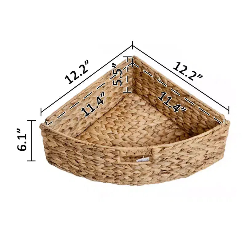eHemco Hampton Meadows hoektafel met 4 niveaus, X-vormige zijkanten en 4 rieten manden