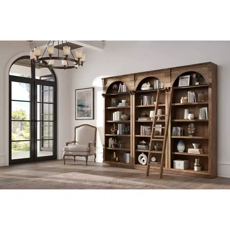 Bibliothèque haute traditionnelle de 94, collection Stratton, marron - Martin Furniture