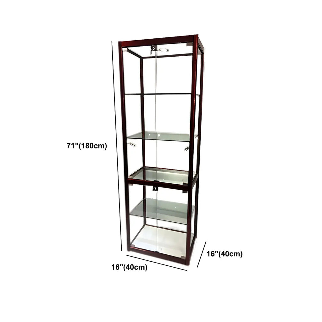Moderner rechteckiger Vitrinenschrank aus schwarzem Glas