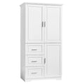 Armoire de rangement haute et large avec portes pour salle de bains, trois tiroirs