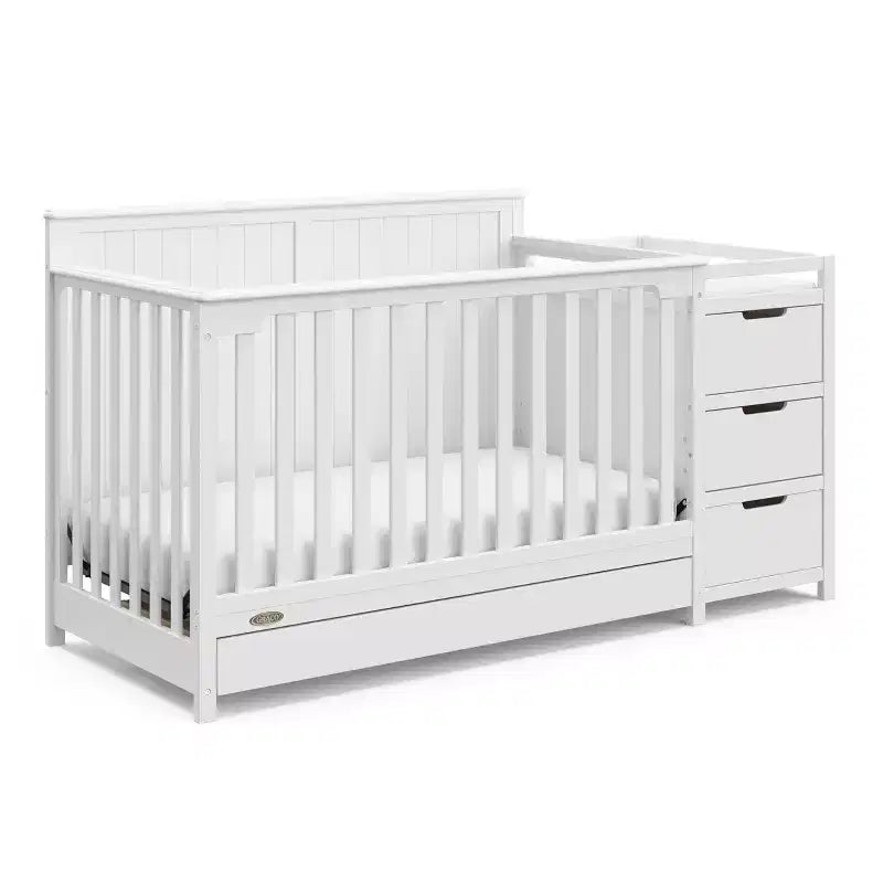 5-in-1-Kinderbett mit Wickelkommode und Schublade