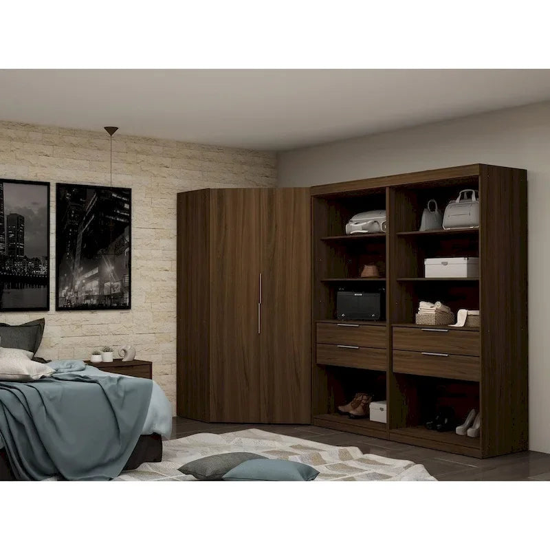 Mulberry 2.0 halfopen, moderne hoekkastset met 3 delen en 4 laden, set van 3