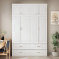 93.9H/74.2H Kleiderschrank, Garderobenschrank mit Kleiderstange, Schubladen und Stauraum