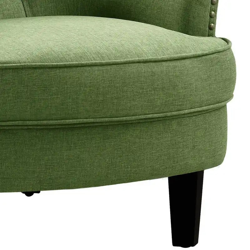 Poltrona decorativa Moser Bay Mignon in velluto/lino, larga 30, con schienale alto e bottoni