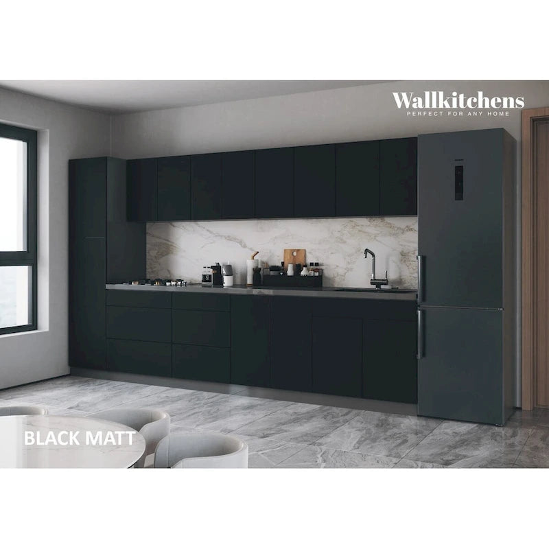 Collezione cucina elegante, base nera, misura 11Ft di larghezza - 135x24