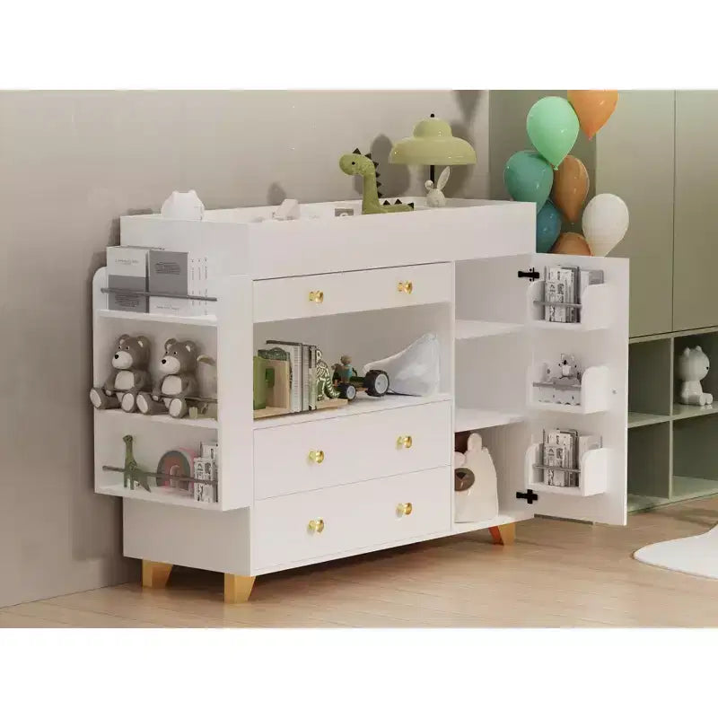 JVNOXK 54 Zoll breiter moderner Schminktisch, breites Tischplatten-Design, drei Schubladen, Kommode mit 12 Schubladen und Ablagefächern, Weiß