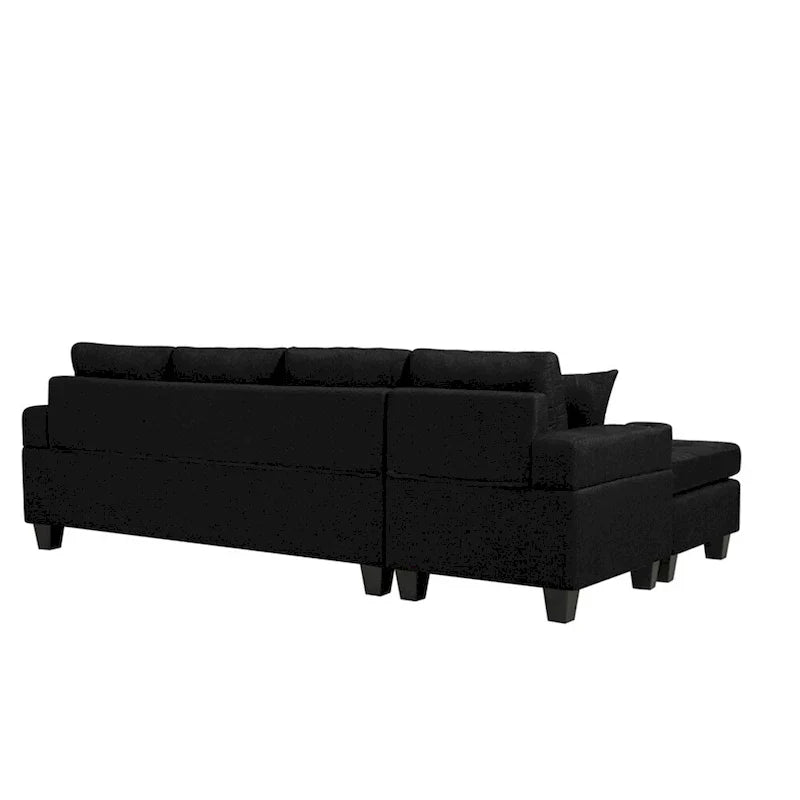 Wohnzimmer-Ecksofa mit L-förmiger Chaiselongue und Becherhalter
