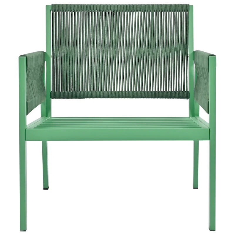 4-delige tuinmeubelset, loungeset voor buiten met tafel van gehard glas, diepe zit en dikke kussens