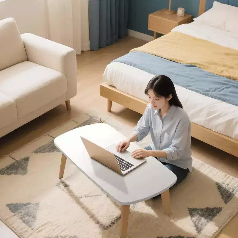 Tavolino da caffè pieghevole in legno da 39.9, tavolino pieghevole per laptop per piccoli spazi, tavolino basso per studiare seduti sul pavimento, per camera da letto, ufficio e appartamento