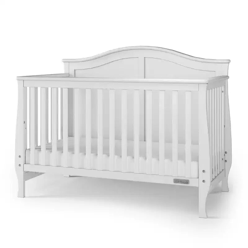Lit bébé convertible 4-en-1, transformable en lit de jour, lit pour tout-petit et lit double, avec 3 positions de matelas et une finition sans danger pour bébé