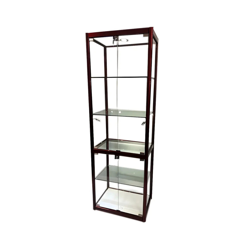 Moderner rechteckiger Vitrinenschrank aus schwarzem Glas