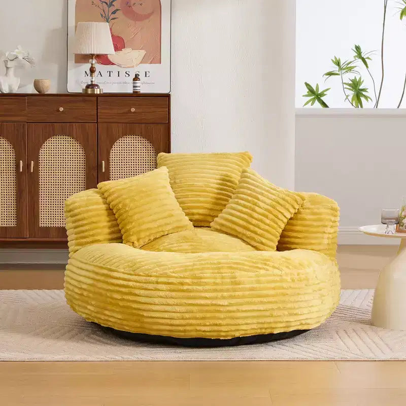 Sitzsacksofa für Erwachsene und Kinder, übergroßer Cord-Sitzsack mit 3 Kissen und Armlehnen für Wohnzimmer und Schlafzimmer - ModernLuxe