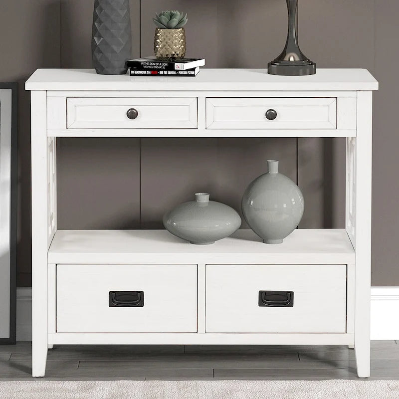 Consoletafel met 4 lades en opbergplank