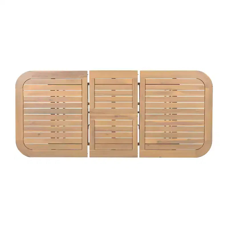Christopher Knight Home Olcott 7-teiliges Garten-Esszimmer-Set aus Akazienholz mit ausziehbarem Tisch und geflochtenen Seil-Armlehnstühlen