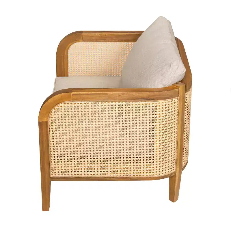 Christopher Knight Home Maciej 3-teiliges rustikales Outdoor-Sitzset aus Akazienholz und Rattan