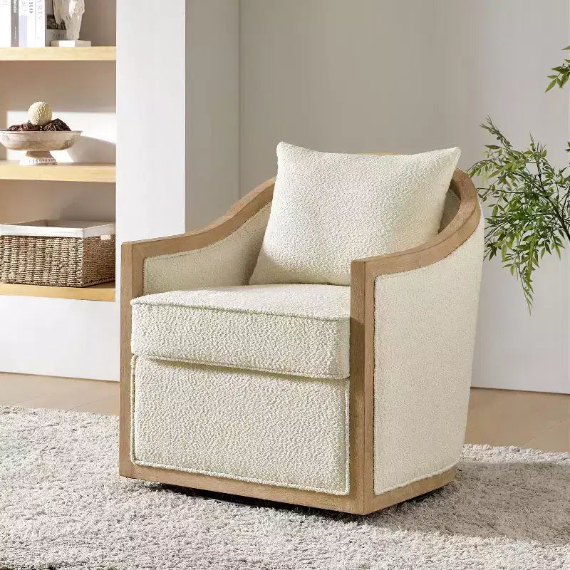 Gordon-fauteuil in landelijke stijl van rotan en massief hout met randen van massief hout|ART OF LIVING DESIGNS-IVOOR