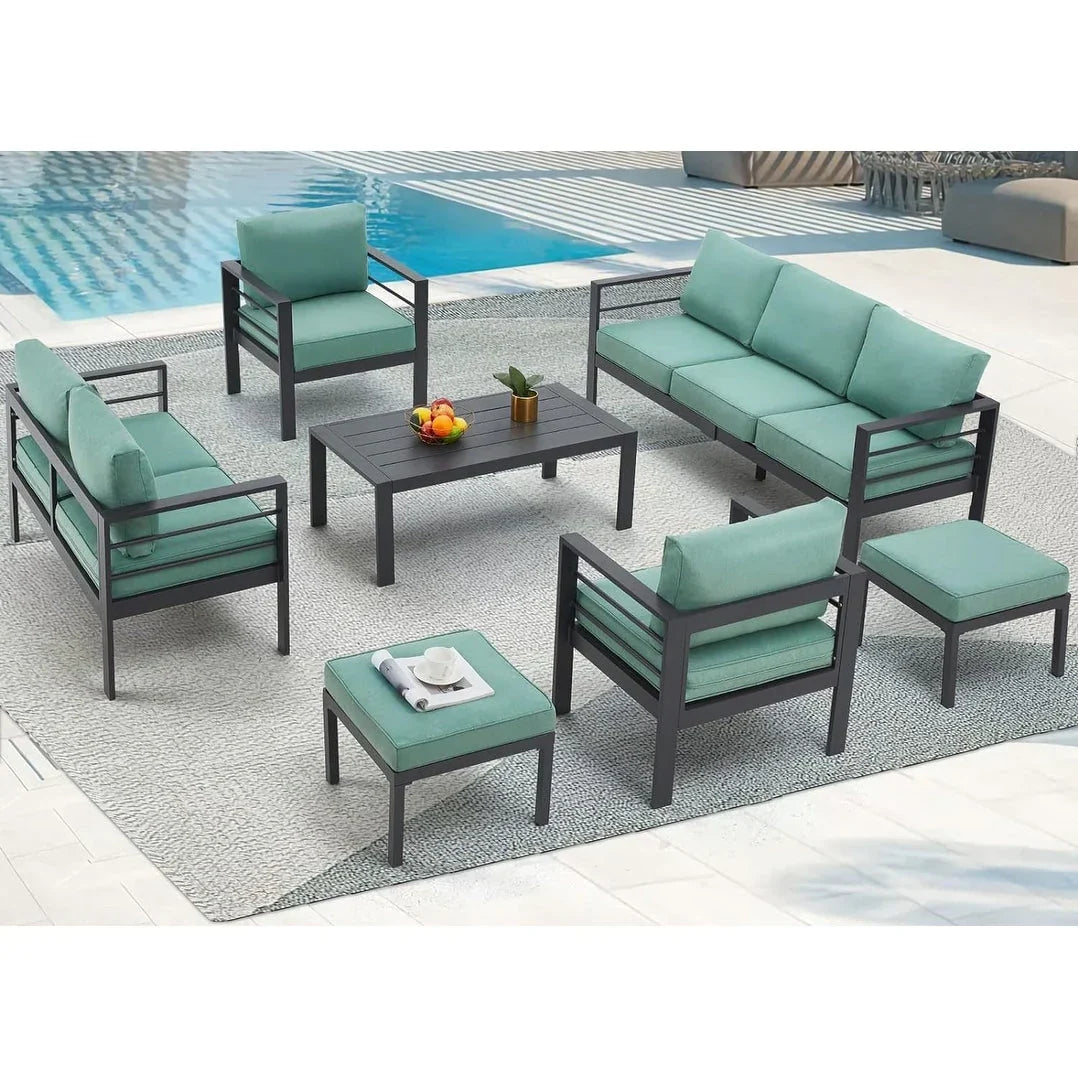 AECOJOY 7-teiliges Gartenmöbelset aus Aluminium für draußen
