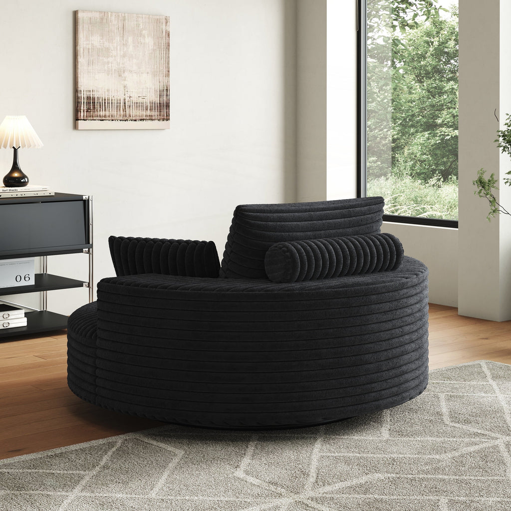 Einzelsessel mit Cord-Chenille-Bezug und Schaumstoffpolsterung, drehbar