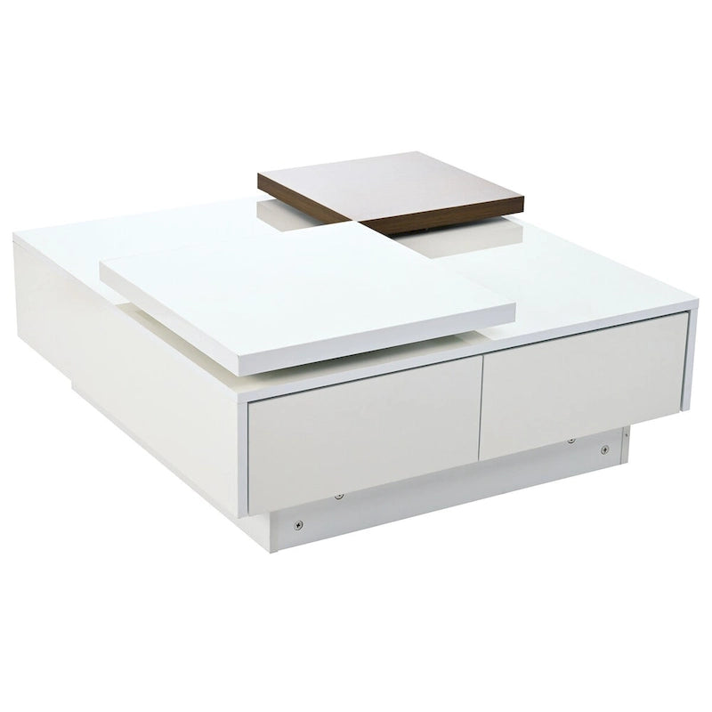 Tavolino da salotto quadrato moderno in legno
