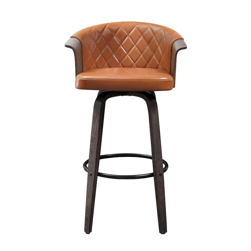 Art Leon drehbare Tresenhocker im Mid-Century-Modern-Stil (2er-Set)