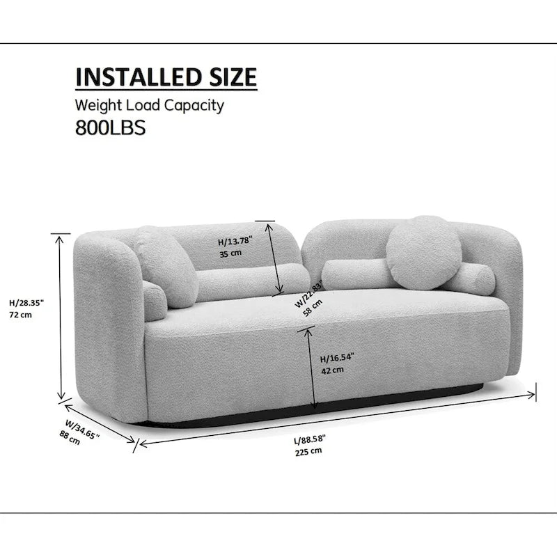 Moderne, comfortabele 3-zitsbank met fluwelen bekleding en poten