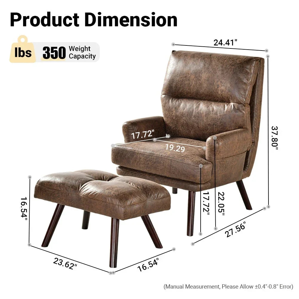 OVIOS Ajustable Recliner Chair with Ottoman