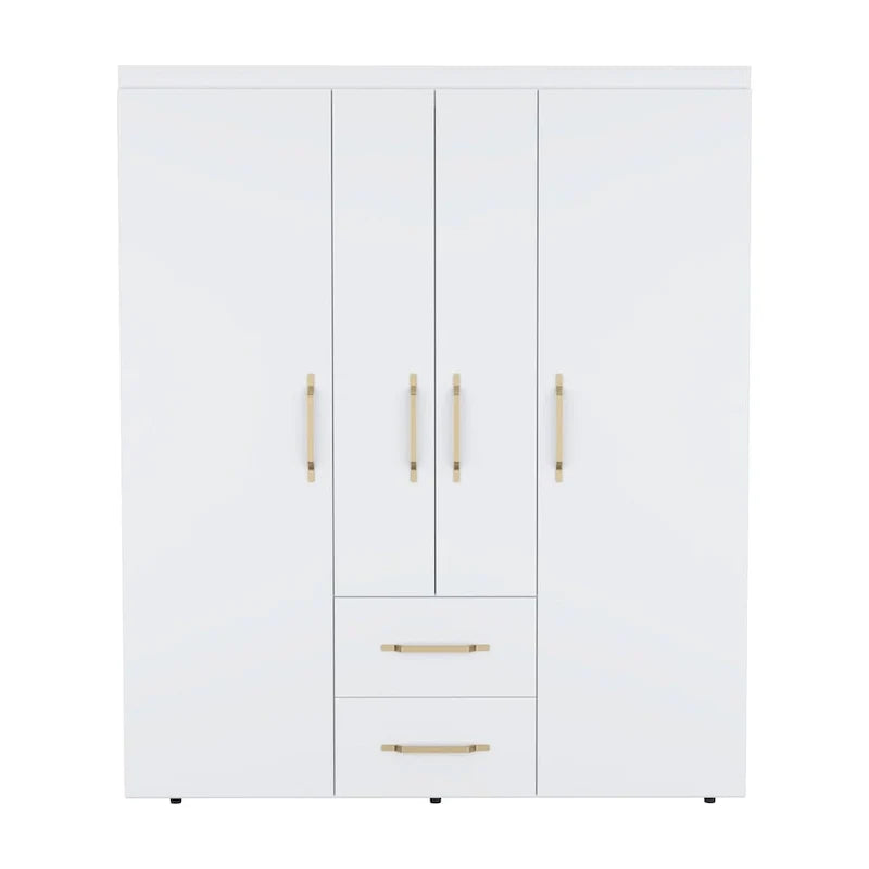 Armoire Bariloche avec tringles de penderie, étagères et 2 tiroirs