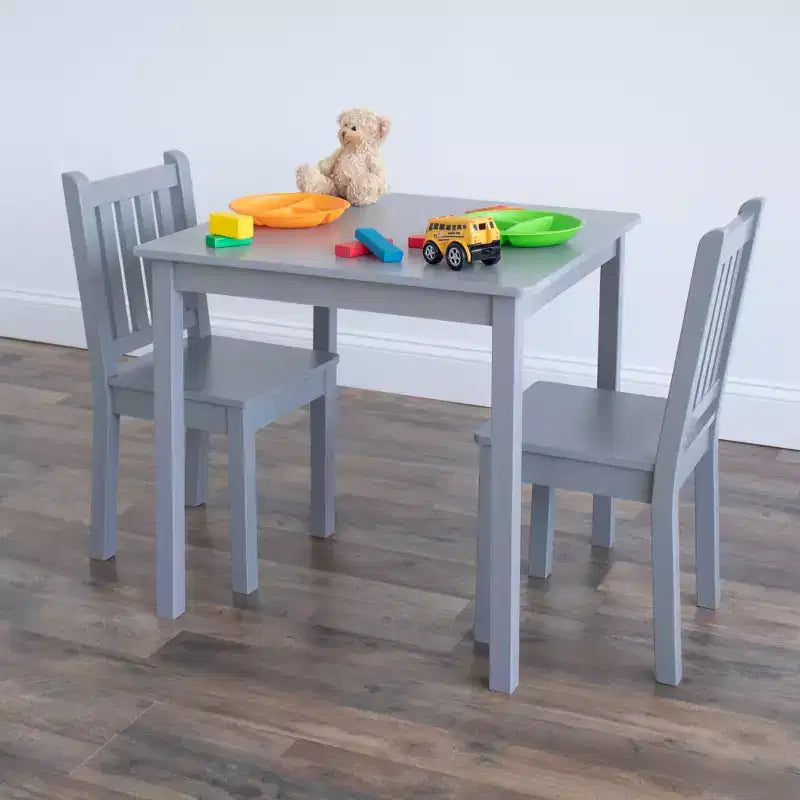 3-teiliges Kindertisch- und Stuhlset aus Holz - Humble Crew