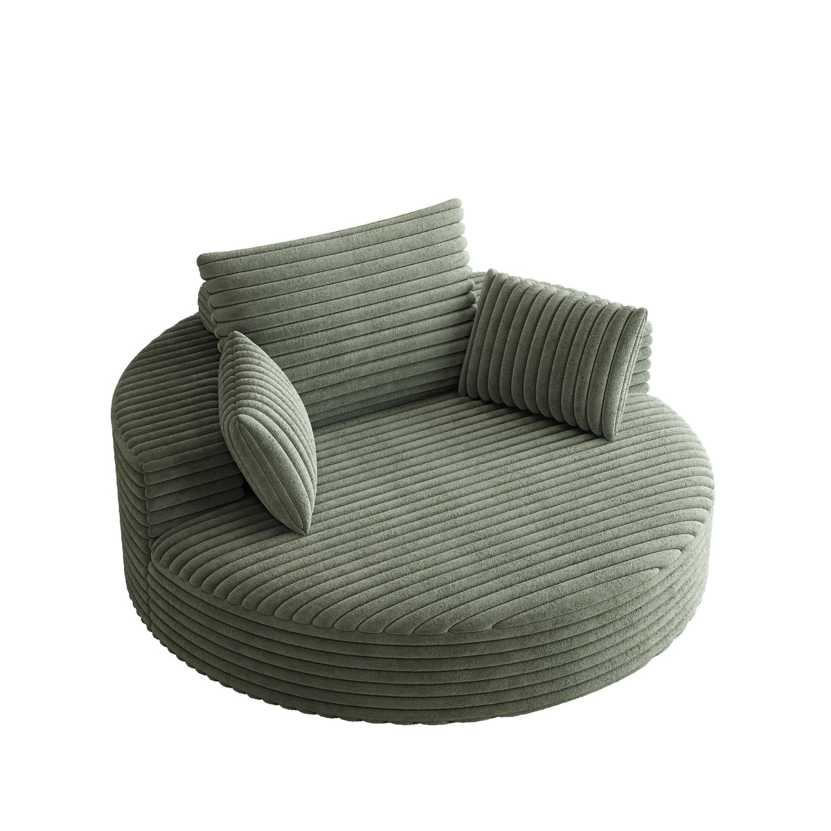 Einzelsessel mit Cord-Chenille-Bezug und Schaumstoffpolsterung, drehbar