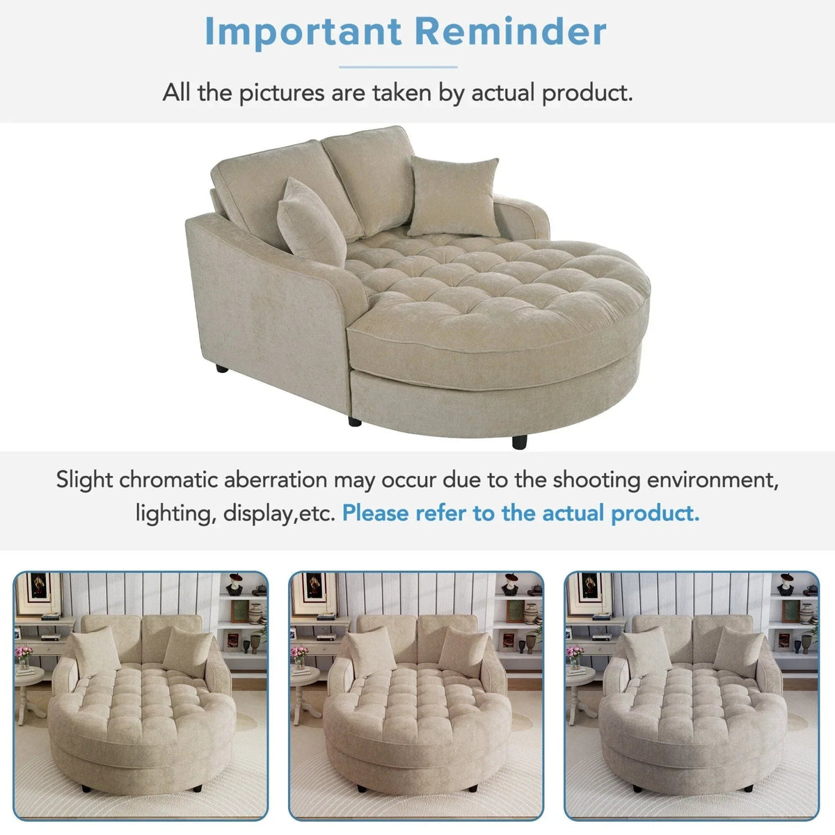 Chaiselongue-Schlafsofa aus Chenille, gepolstertes Sofa mit gesteppter Rückenlehne und 2 abnehmbaren Kissen für das Wohnzimmer
