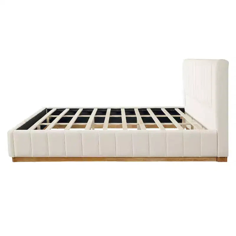 Christopher Knight Home Buchanan modernes Bett mit gestreiftem Stoffbezug und Kopfteil