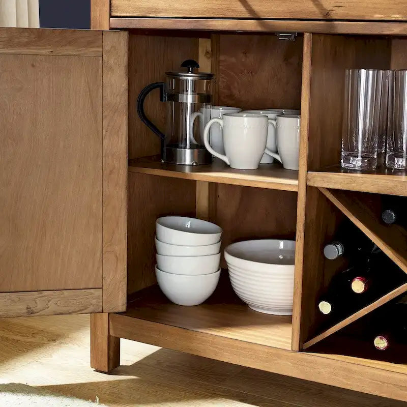 Credenza Crosley Roots con finitura naturale - 52  W x 18  P x 36  A