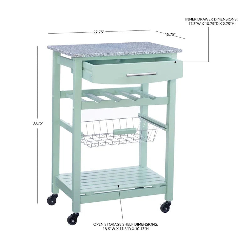Desserte de cuisine compacte mobile Jake
