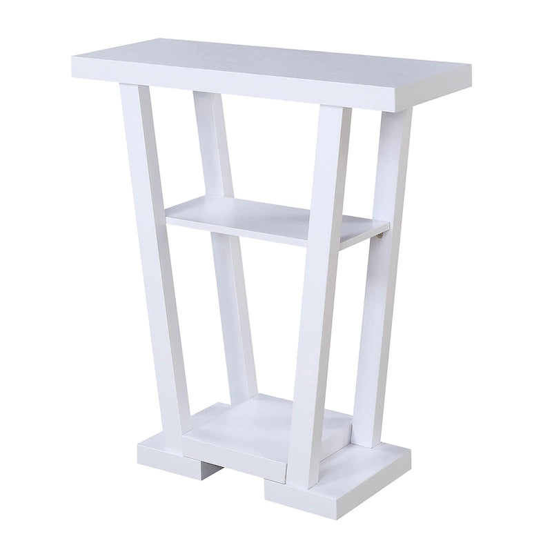 Newport V-consoletafel met planken van Convenience Concepts