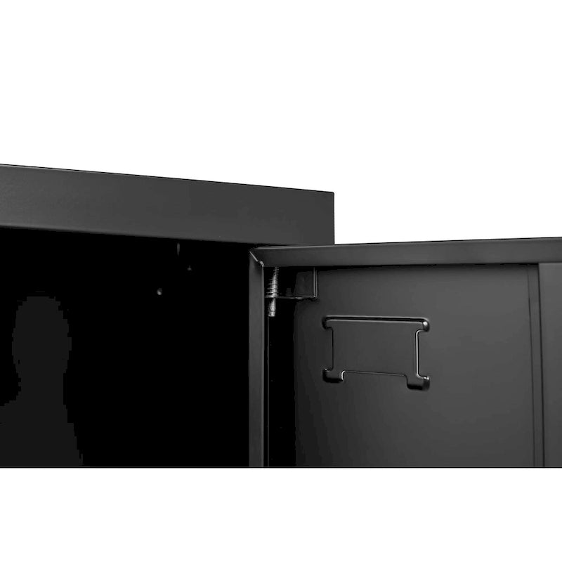 Casier de rangement pour employés à 6 portes, casiers métalliques pour bureau, salle de sport, école et domicile, avec porte-carte (noir)