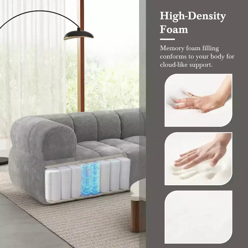 Divano componibile moderno Christopher Knight Home Keri 122 a L in schiuma ad alta densità con schienale basso