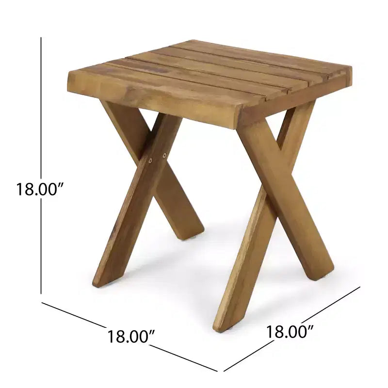 Christopher Knight Home Wino 3-teiliges Gartenmöbelset aus Akazienholz und Rattan mit Sonnenliege, Polster und Tisch mit Lattenrost