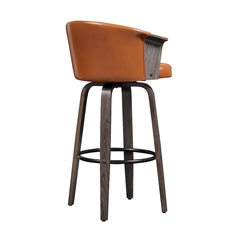 Art Leon drehbare Tresenhocker im Mid-Century-Modern-Stil (2er-Set)