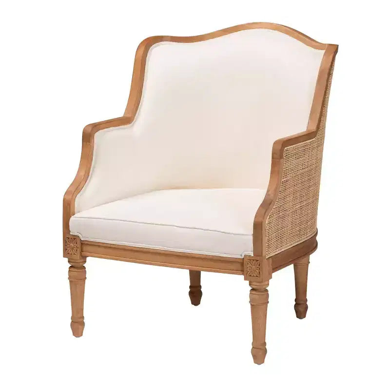 Poltrona decorativa in tessuto e legno bali & pari Elizette