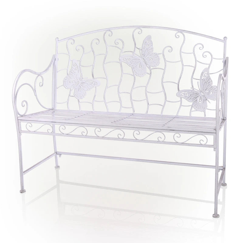 Alpine Corporation klassieke metalen tuinbank voor 2 personen, 44 l, voor binnen en buiten